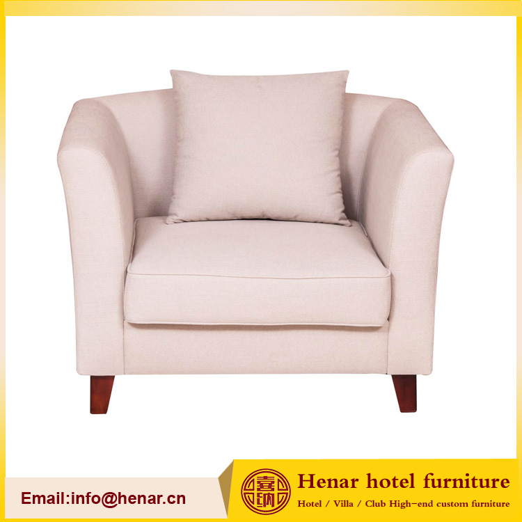 Modern Cream Soft Fabric Single Lounge Sofa