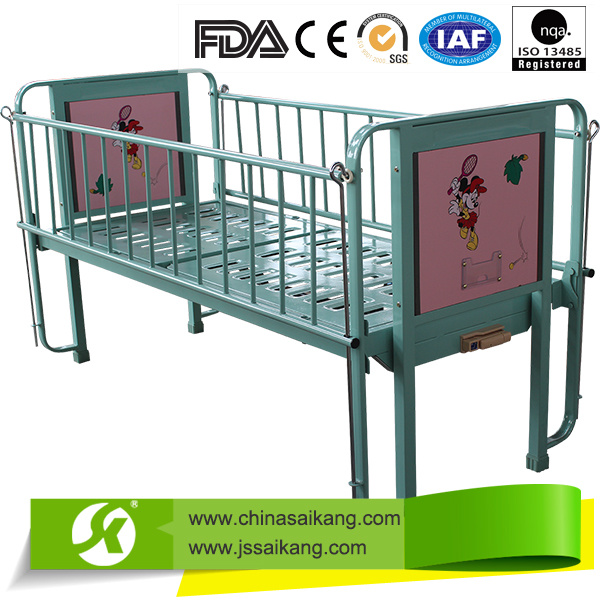 One Function Powder Coated Steel Children Bed with Single Crank