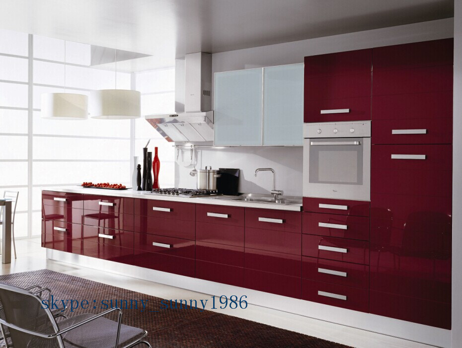 Red MDF Kitchen Cabinet for Wooden Furniture (customized)