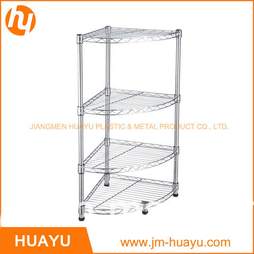 30L*30W*80h Cm 4-Shelf Bathroom Shelving, Wire Storage Rack, Corner Shelving