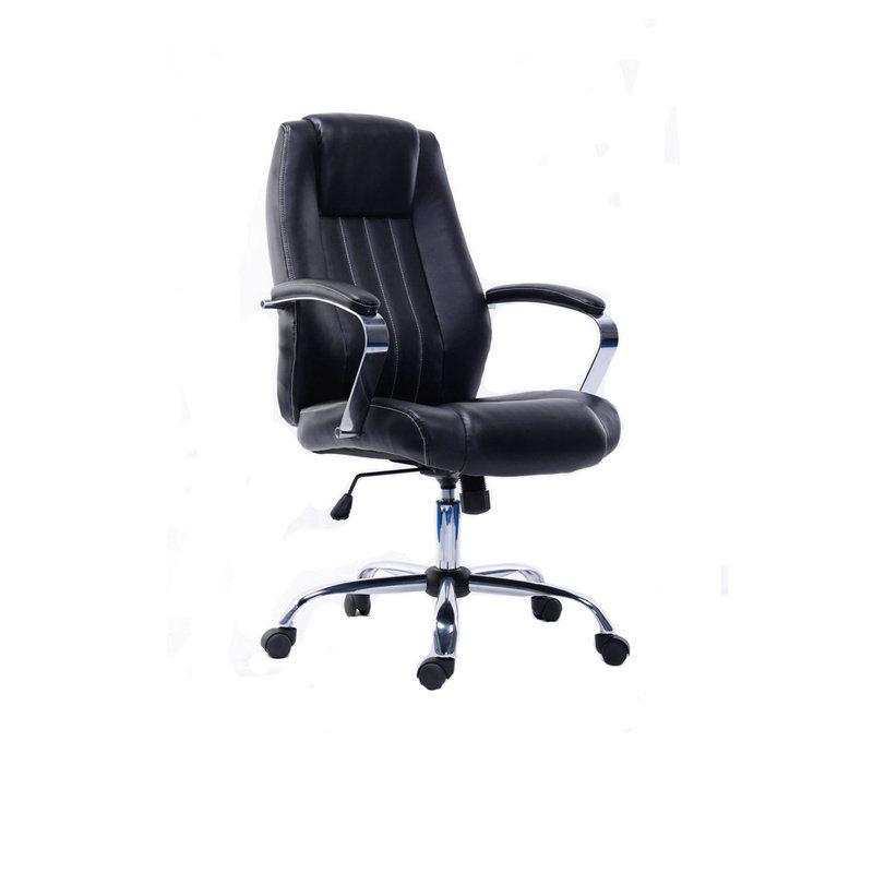 Modern High Back PU Leather Chrome Base Office Chair (FS-8907)