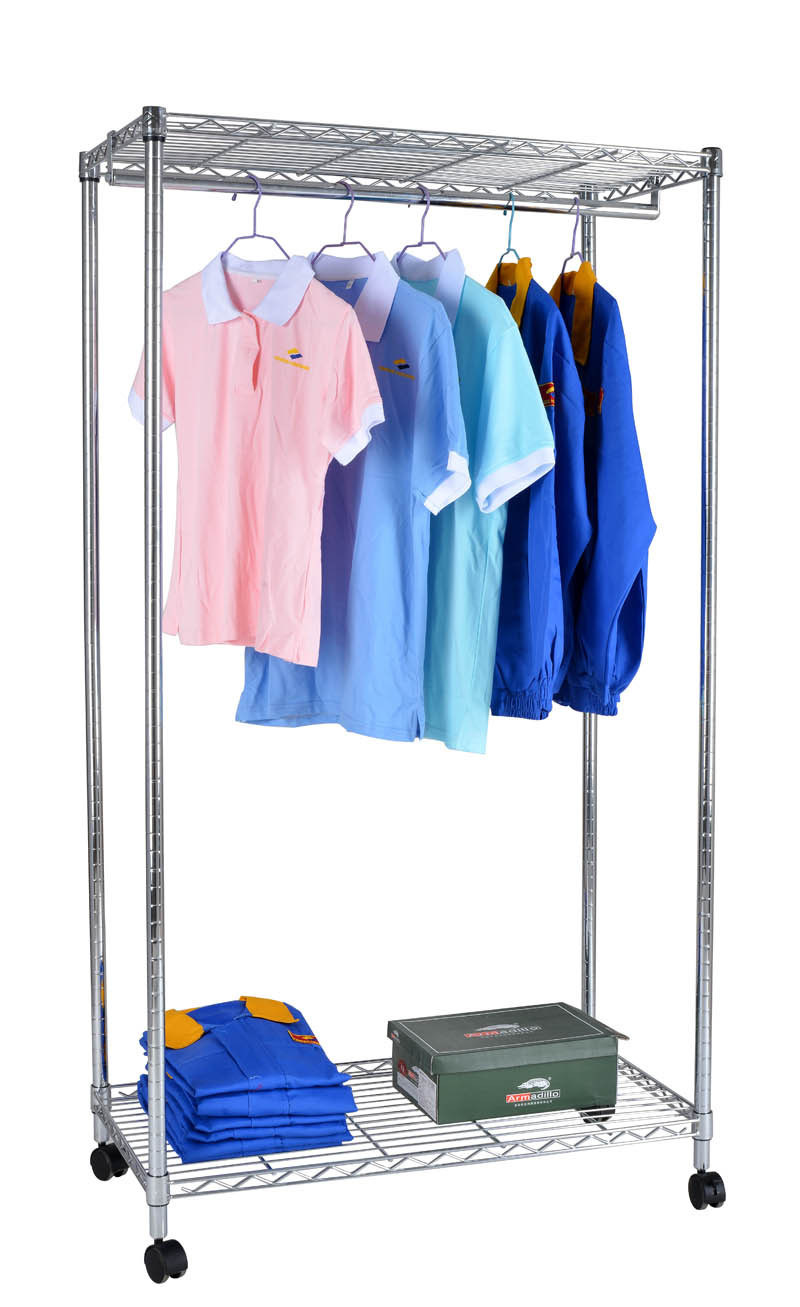 Mobile Cloth Rack Shelving Witn 2 Layers