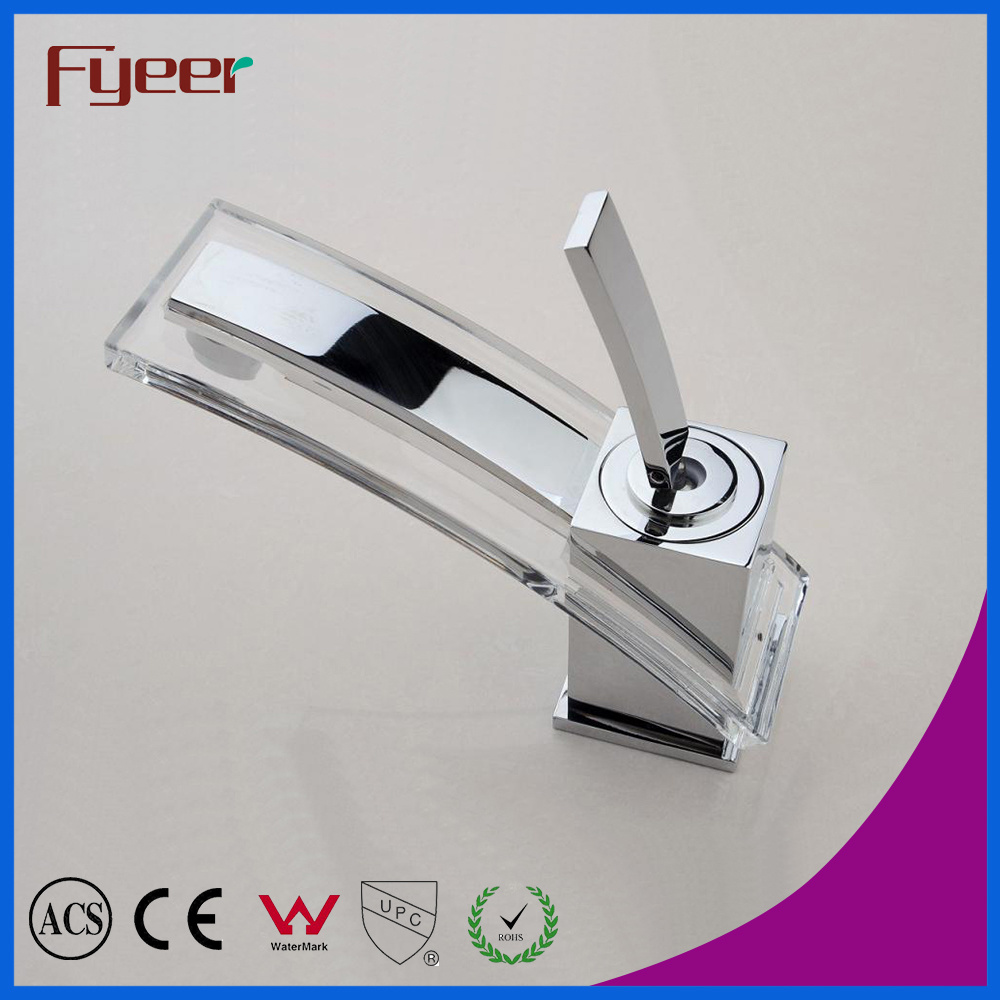 Fyeer Chrome Original Colorful Glass Spanner Style Single Handle Bathroom Wash Brass Basin Faucet Water Mixer Tap