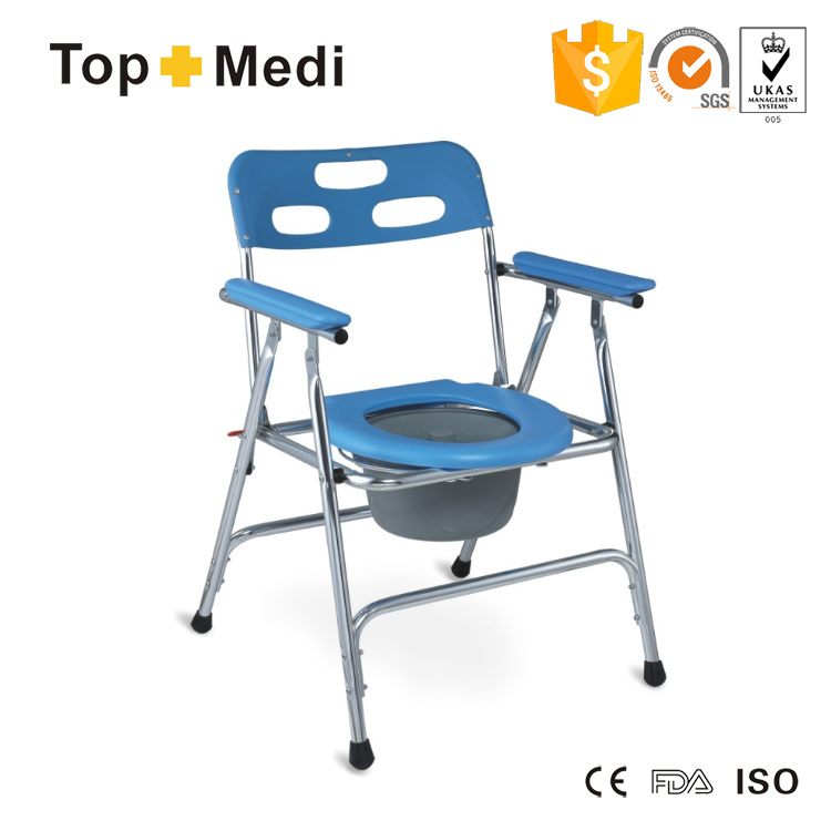 Bathroom Safety Health Prodcut Lightweight Commode Shower Chair with Plastic Bedpan