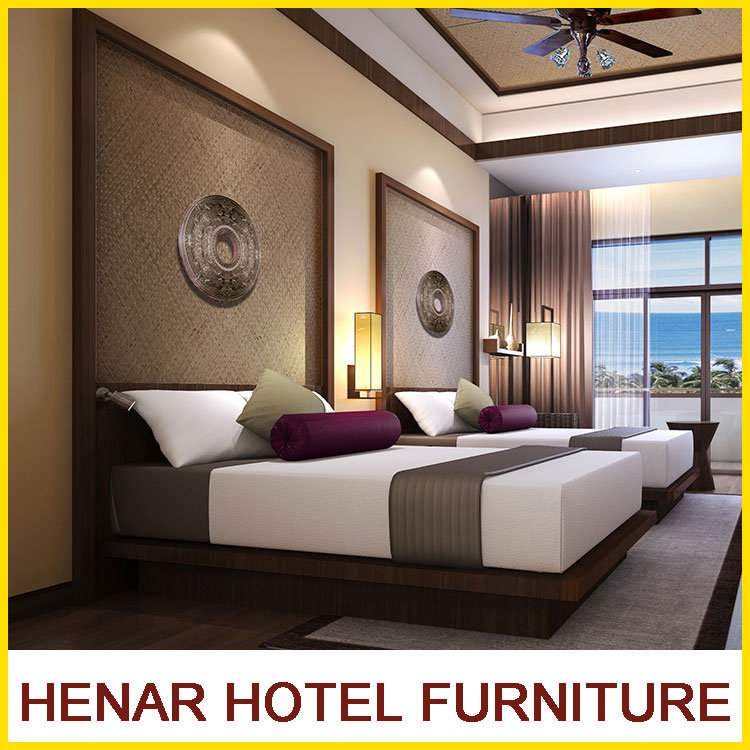 Hospitality Wooden 5 Star Bedroom Furniture /Resort Hotel Furniture Set