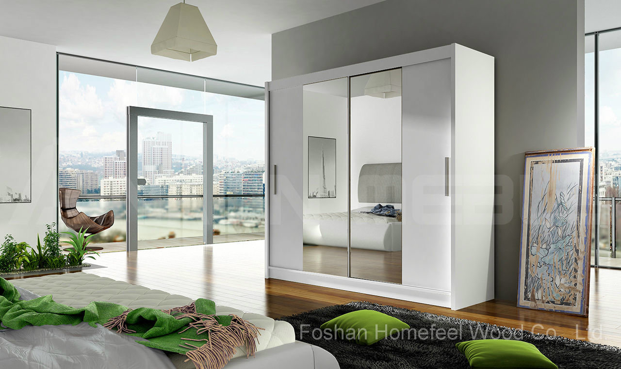 Bedroom Furniture Mirror Sliding Door Wardrobe Closet (HF-EY0812)