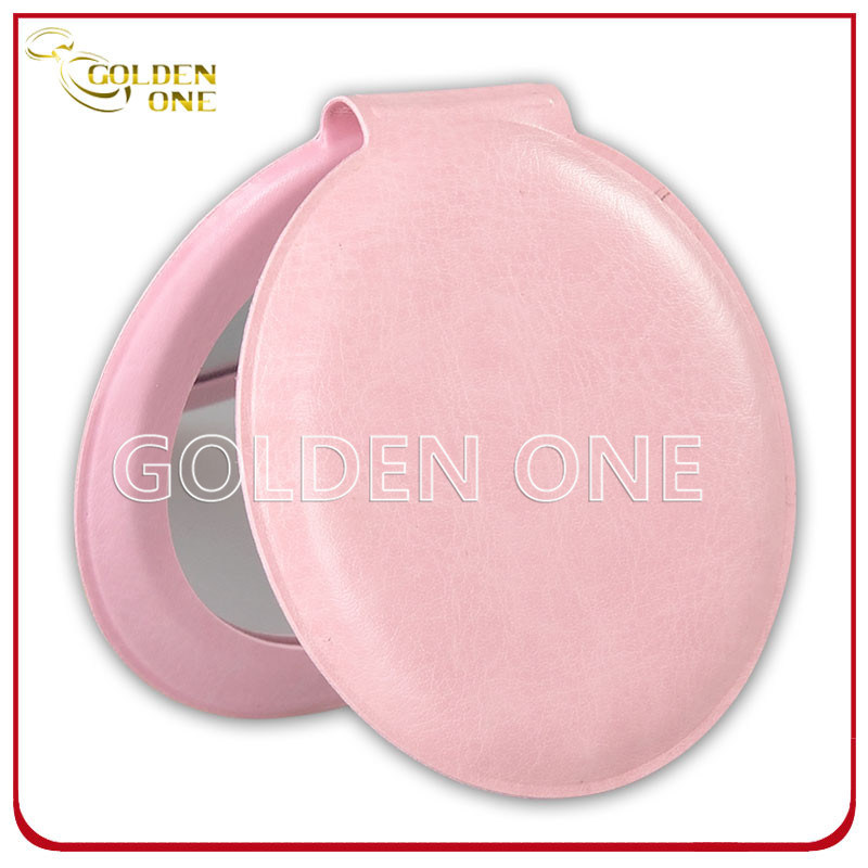 Promotion Gift Fashion Round Shape PU Leather Pocket Mirror