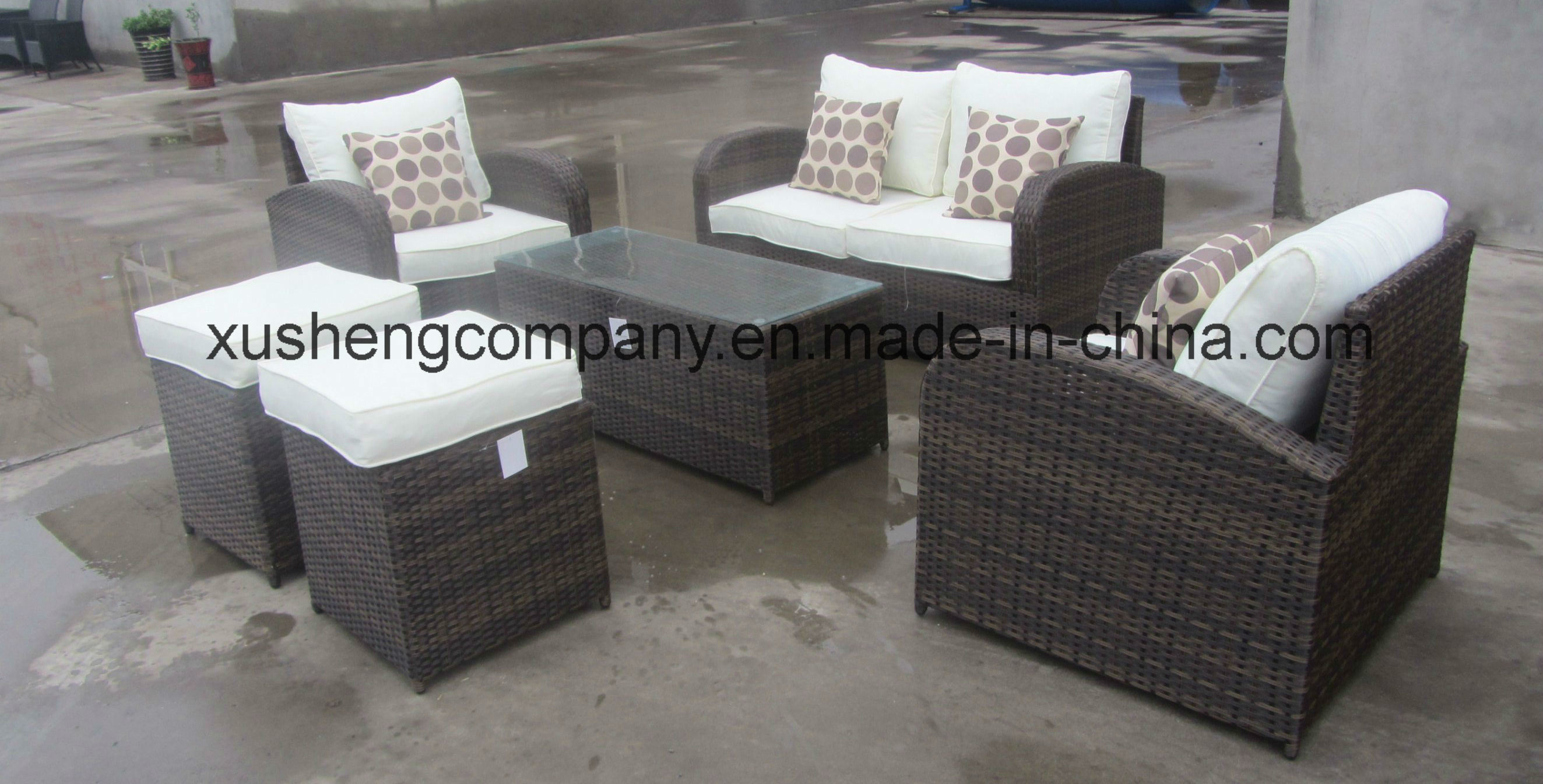 PE Rattan New Design Sofa Table Set Outdoor Furniture