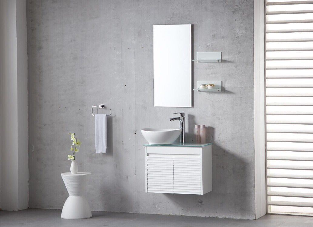 MDF Bathroom Cabinet with Ceramic Basin