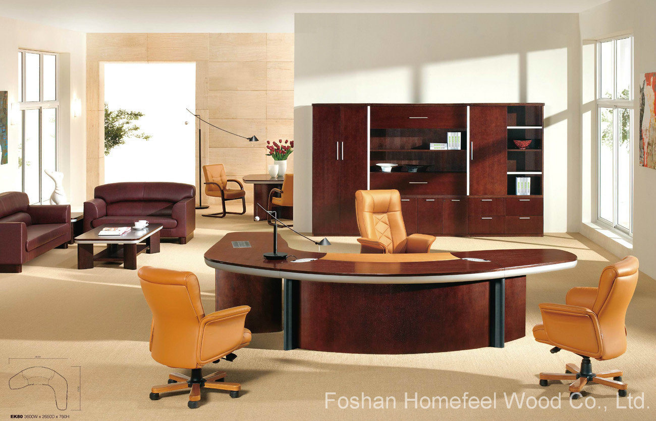 High Grade Arc-Shaped Wooden Manager Executive Table (HF-EK80)