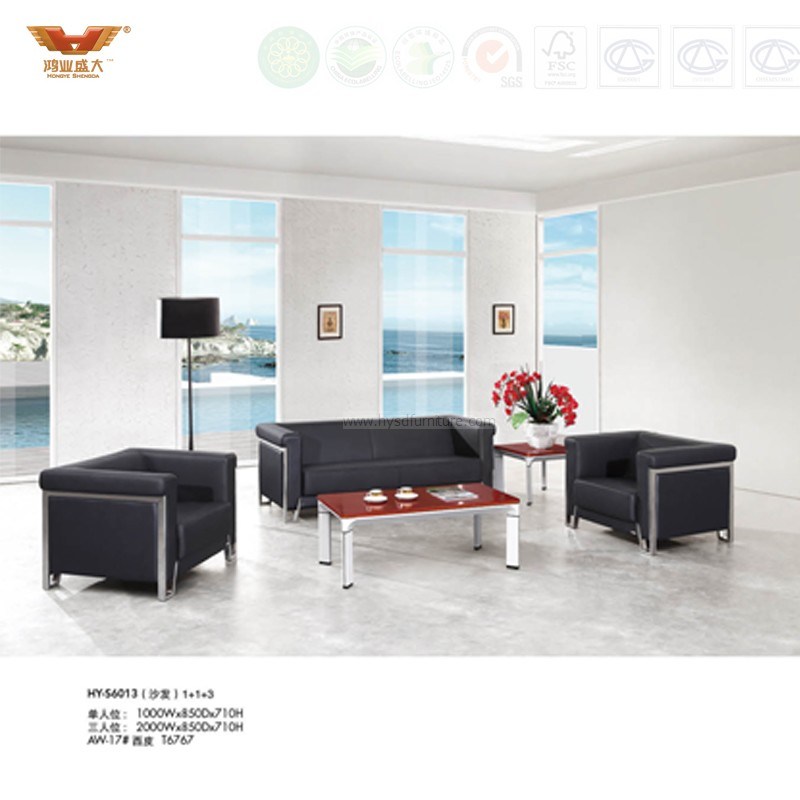 Office Set Designs Leather Sofa with Metal Legs (HY-S6013)