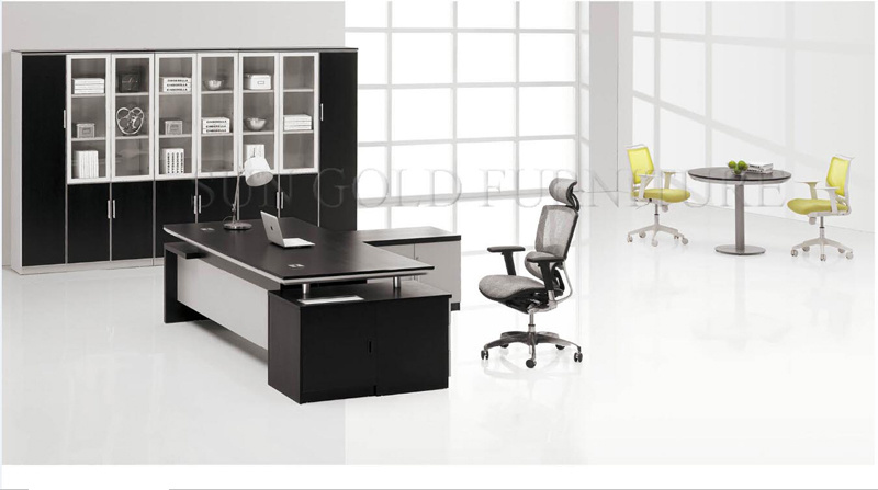 Modern Melamine Black Executive Office Desk Design Furniture (SZ-ODB337)