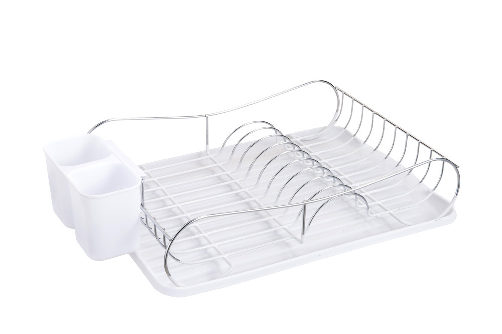 Steel Rack with Plastic Tray Kitchen Shelf Dish Drainer