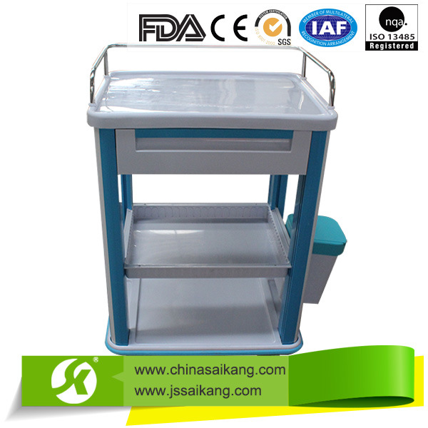 China Manufacturer Economic Hospital ABS Medicine Nursing Trolley