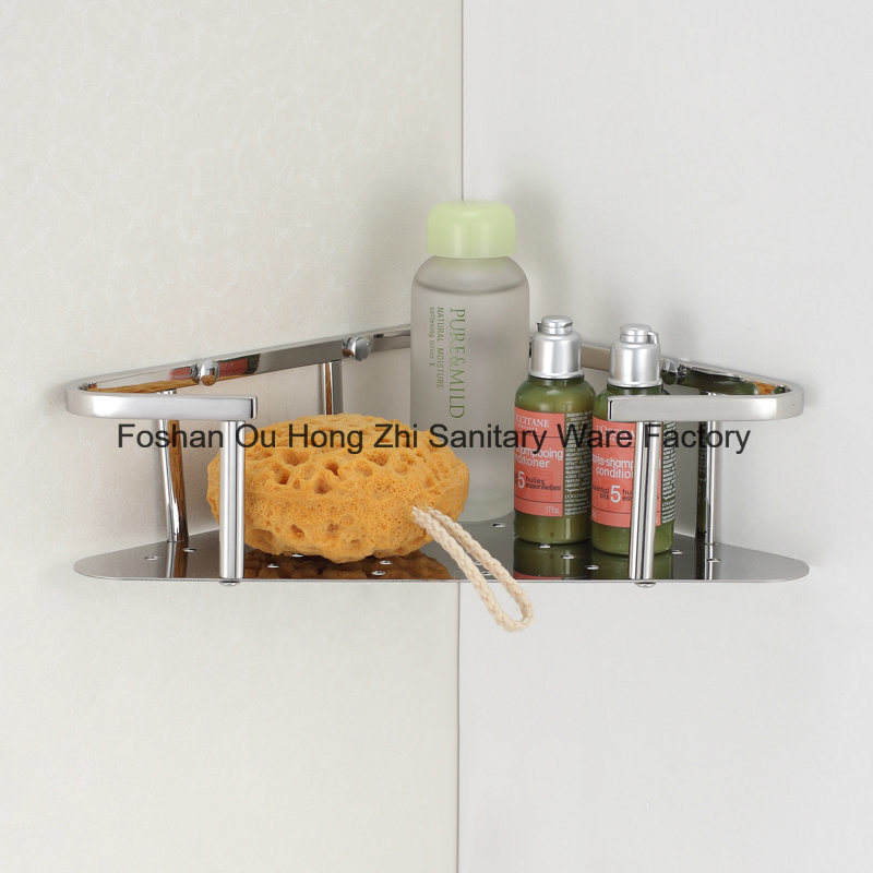 Stainless Steel Washroom Corner Shower Basket for Hotel or Household