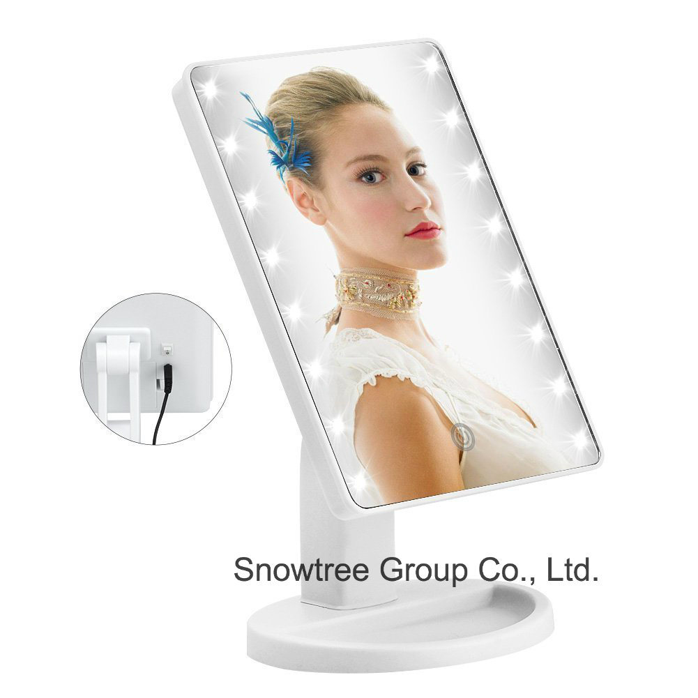 16 LED Makeup Mirror with USB Charging and Touch Screen Cosmetic Mirror USB Charger