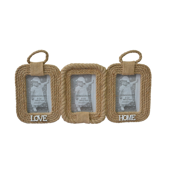 Hemp Rope Collage Photo Frame for Home Decoration