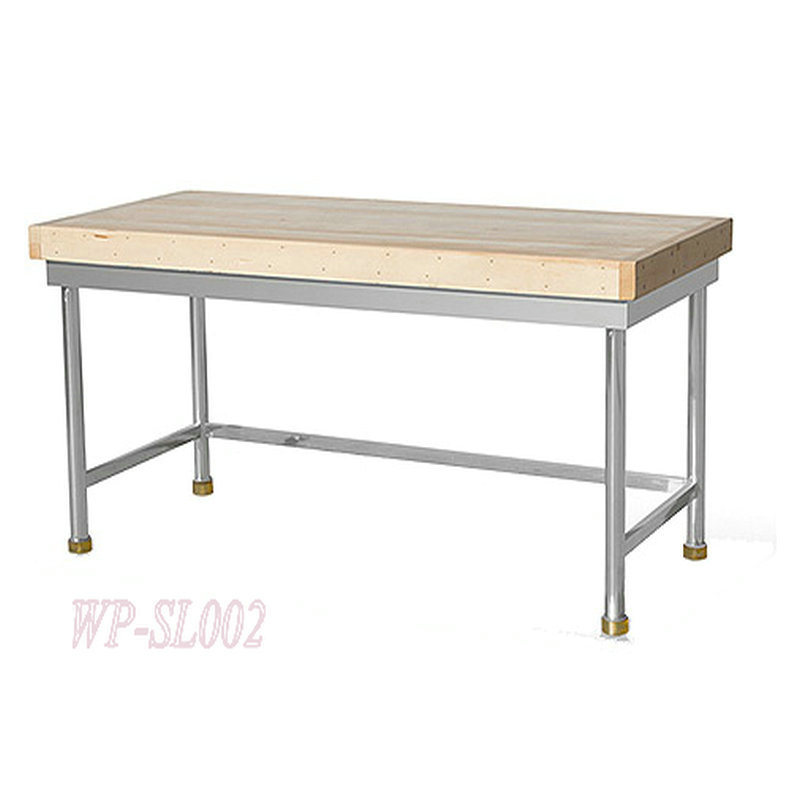 Stainless Steel Kitchen Working Table with Wooden Top