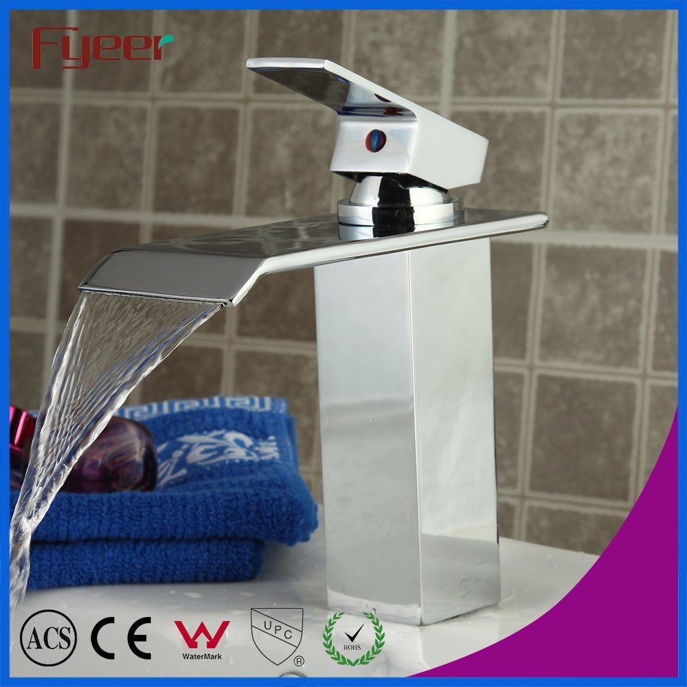 Fyeer Fashion Waterfall Single Handle Bathrooom Basin Faucet Mixer Tap