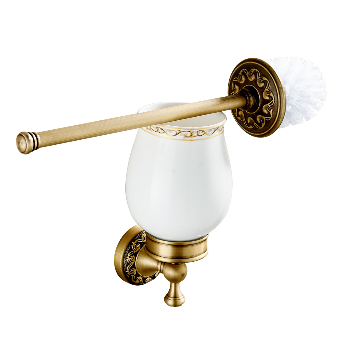 FLG Bathroom Bath Antique Finish Toilet Brush Holder