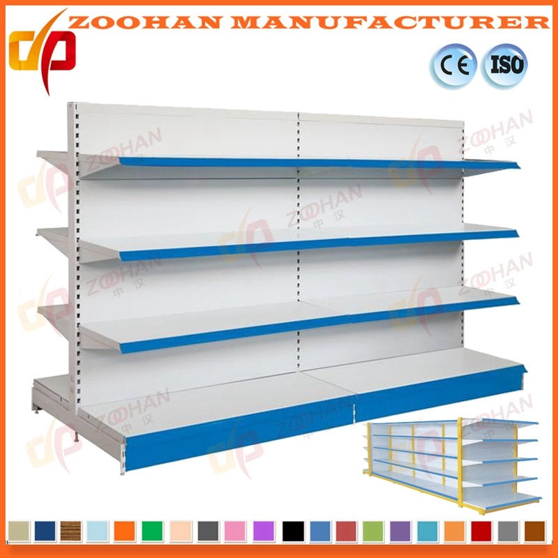 Metallic Double Sided Supermarket Rack Shelf Storage Shelving (Zhs70)