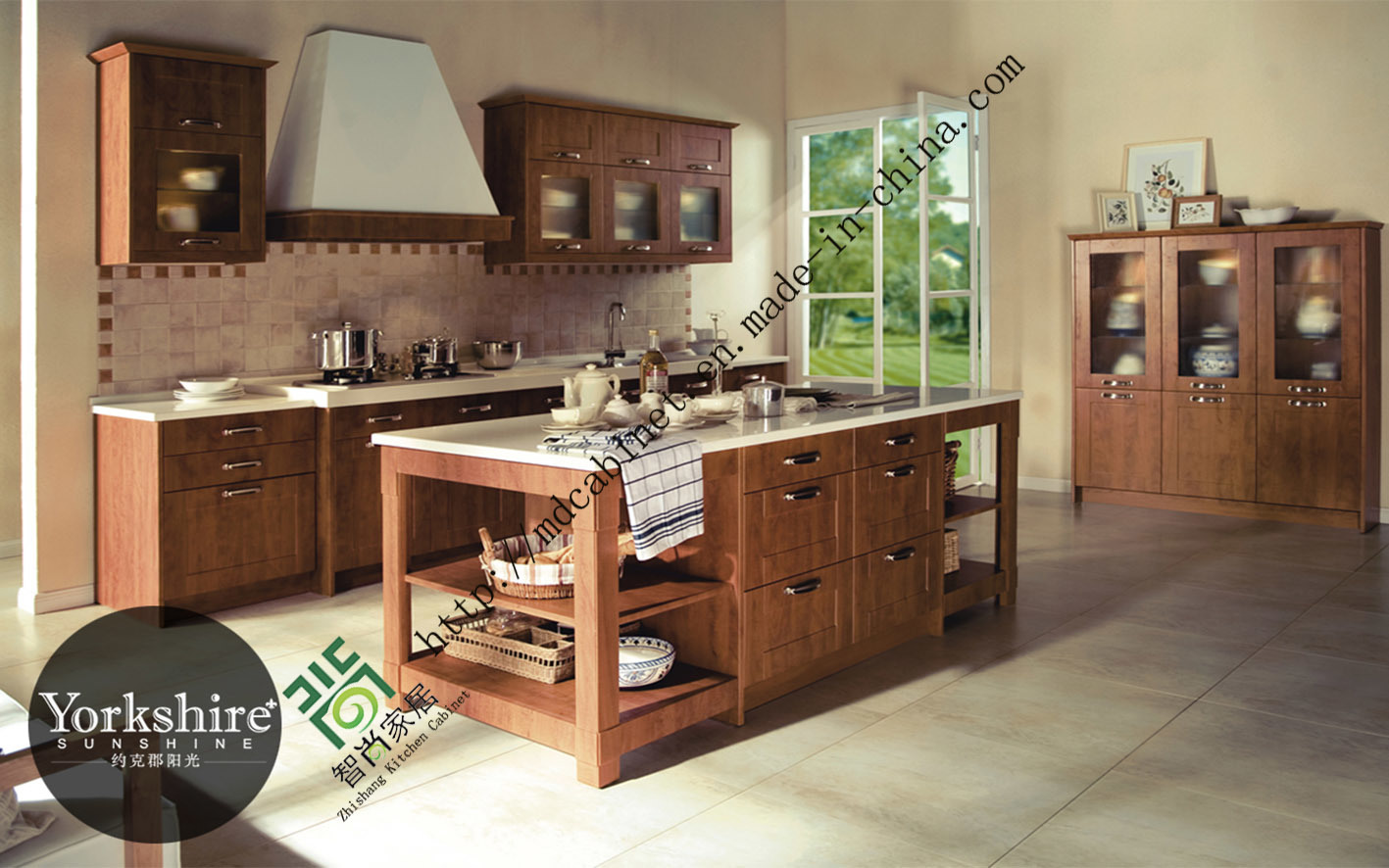 Solid Wood Kitchen Cabinet with Plywood Carcase (zs-316)