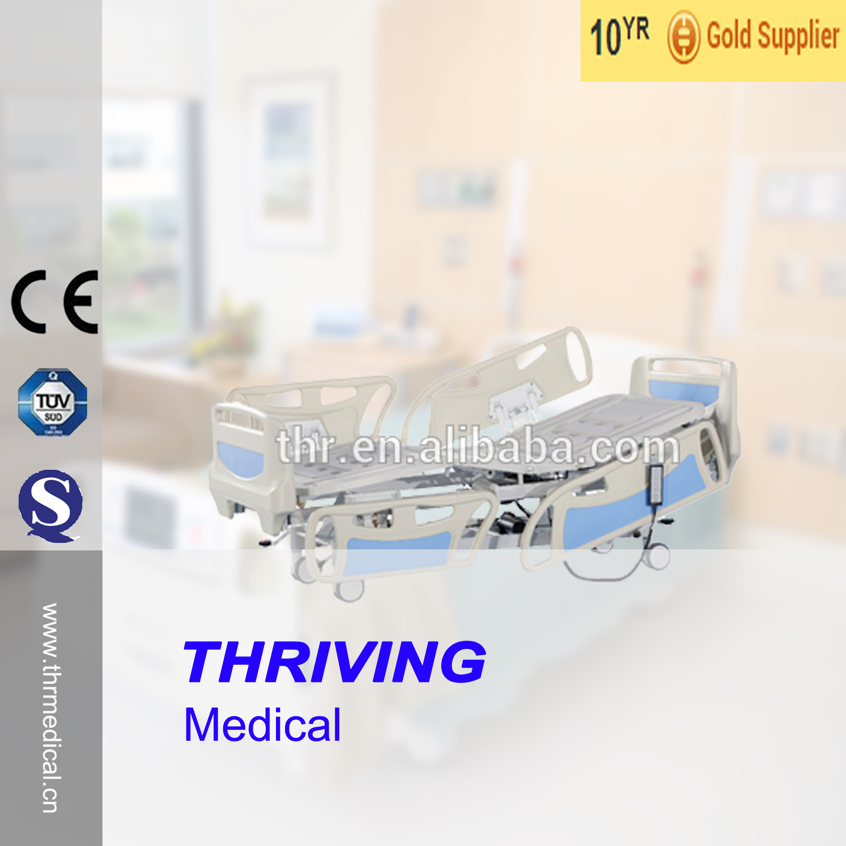 Thr-Eb368 Medical Electric 3-Function Bed with Wheel