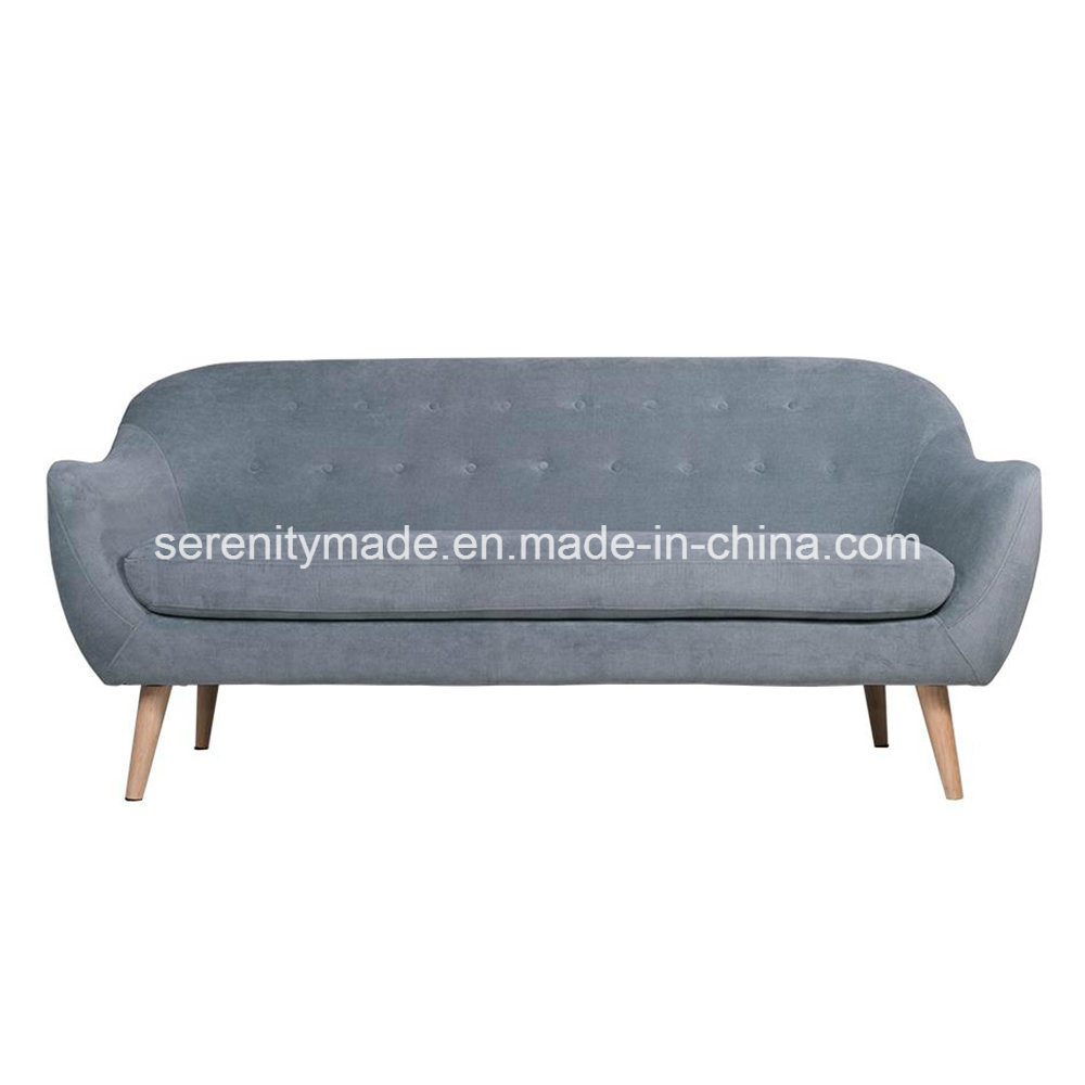 Nordic Style Modern Coffee Shop Furniture 2 Seater Velvet Fabric Sofa