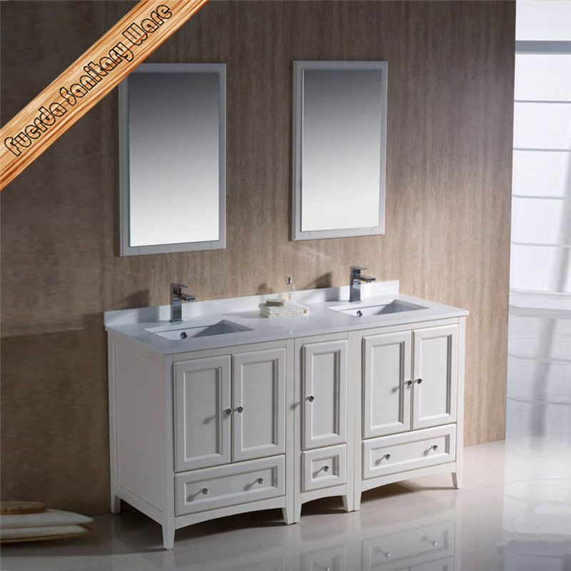 Fed-1072 Double Sinks Cheap White Finishing Bathroom Cabinets
