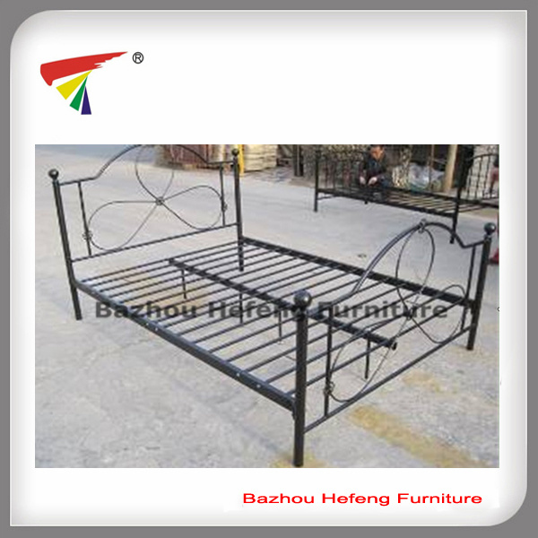 Black Metal Double Bed Powder Coated (HF061)