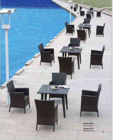 Modern Simple Outdoor Furniture Rattan Chair and Rattan Table