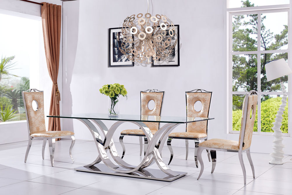 New Modle Tempered Glass Dining Room Furniture Dining Table Sets