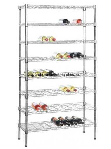 Adjustable Chrome Metal Wine Rack Shelf for Storage