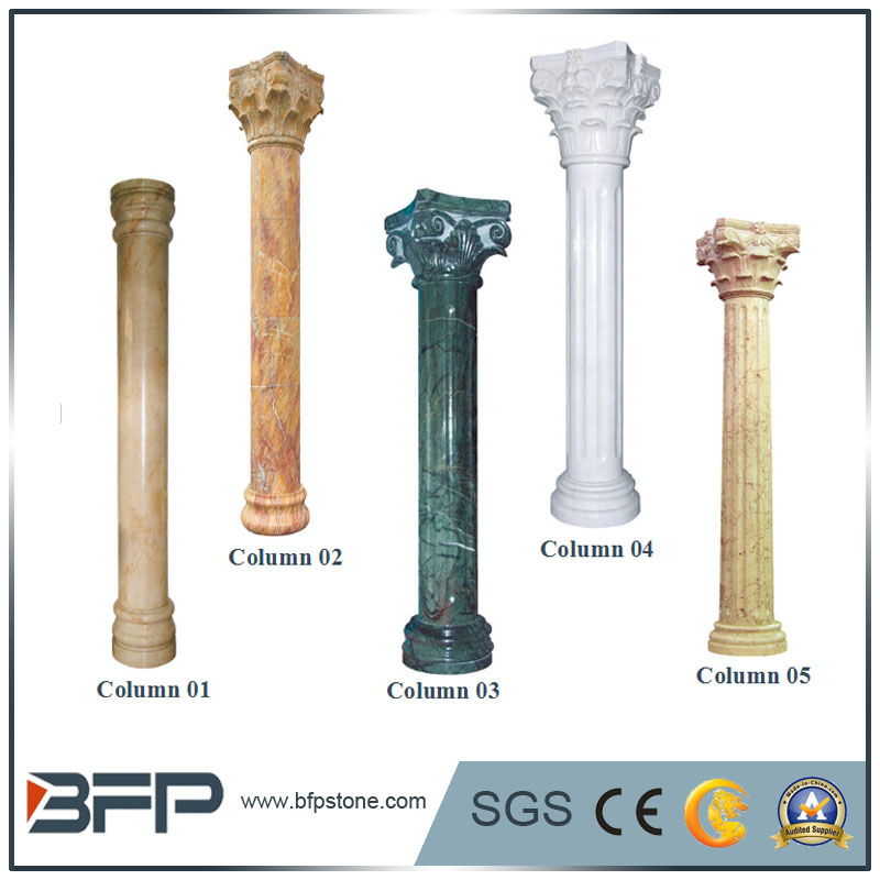 Elegant Polished/ Honed/ Natural Marble and Granite Half Column Pillar