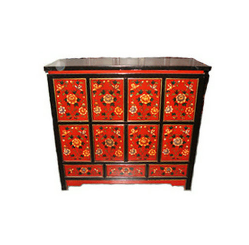 Antique Chinese Furniture Painted Drawers Cabinet Lwb549