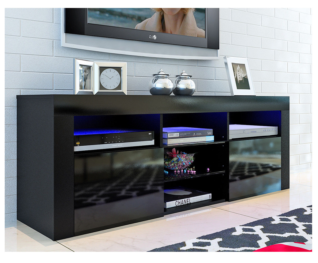 146cm High Gloss Front Door LED TV Stand Cabinet Unit