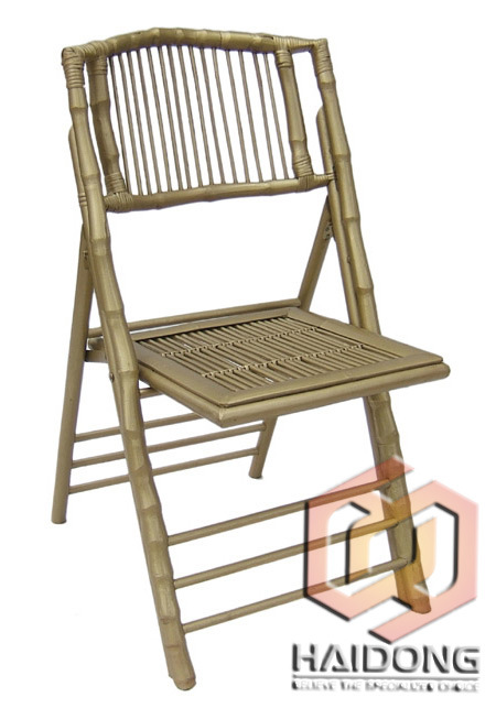 Gold Color Folded Bamboo Folding Garden Chair 