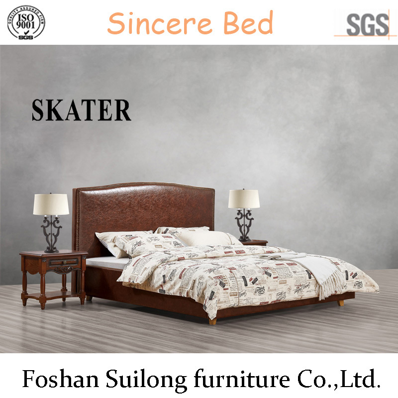 A10 American Style Fabric Bed Leather Bed