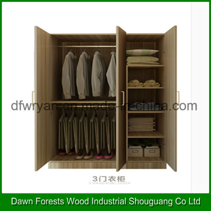 Three Doors Modern Design Closet Cabinet Bedroom Wardrobe