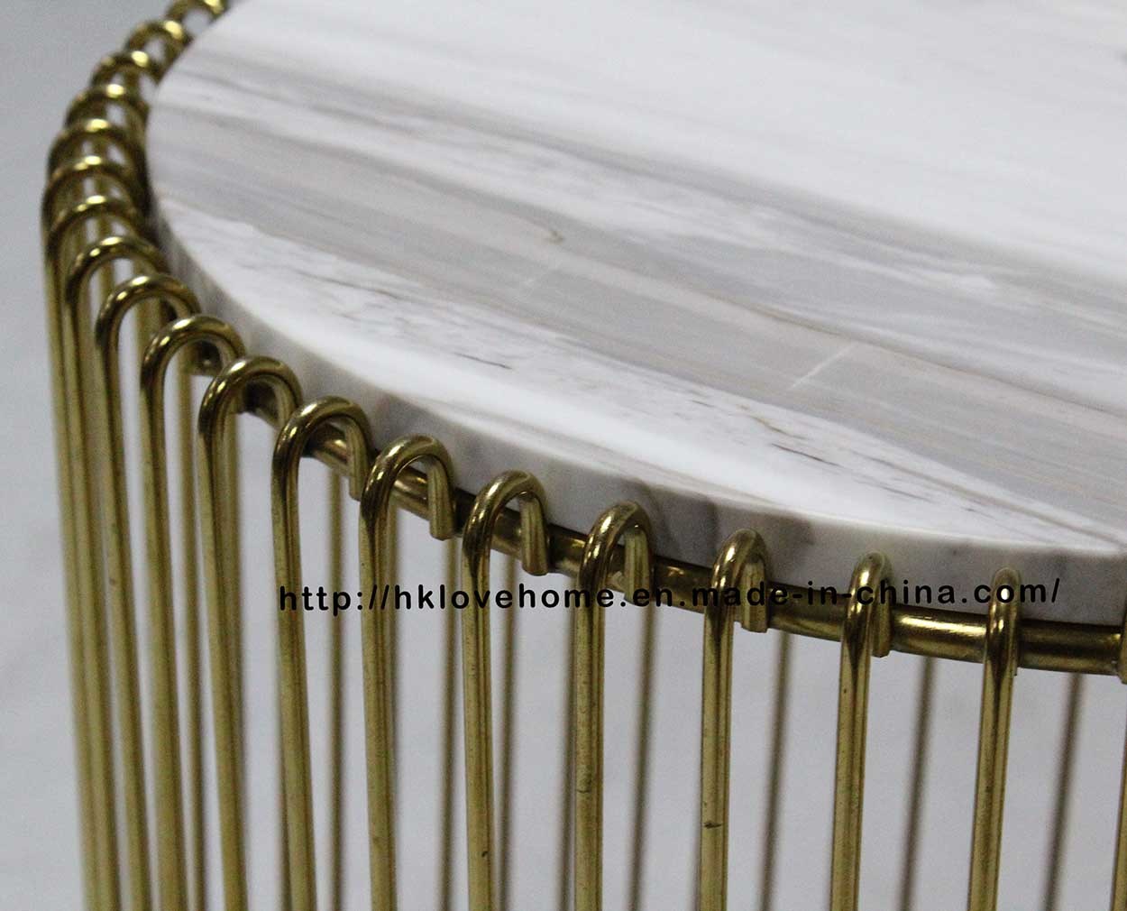 Morden Restaurant Leisure Furniture Metal Wire Marble Dining Table