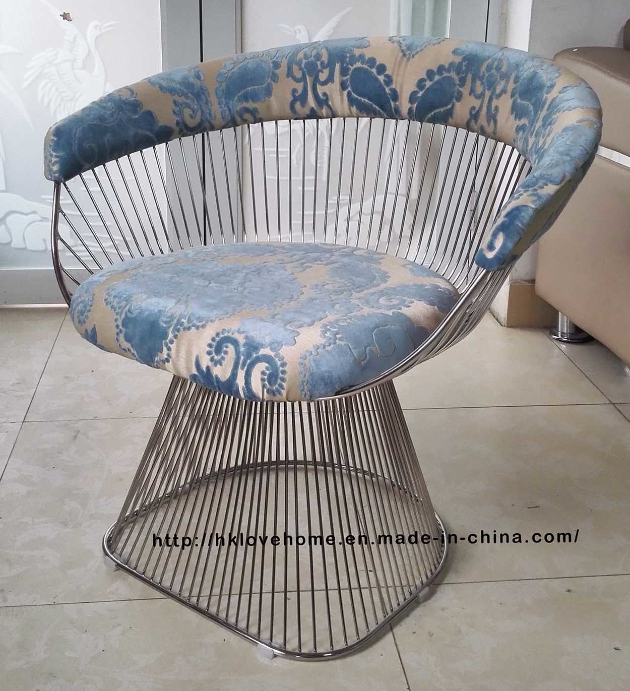 Leisure Dining Restaurant Metal Cushion Outdoor Steel Wire Chair