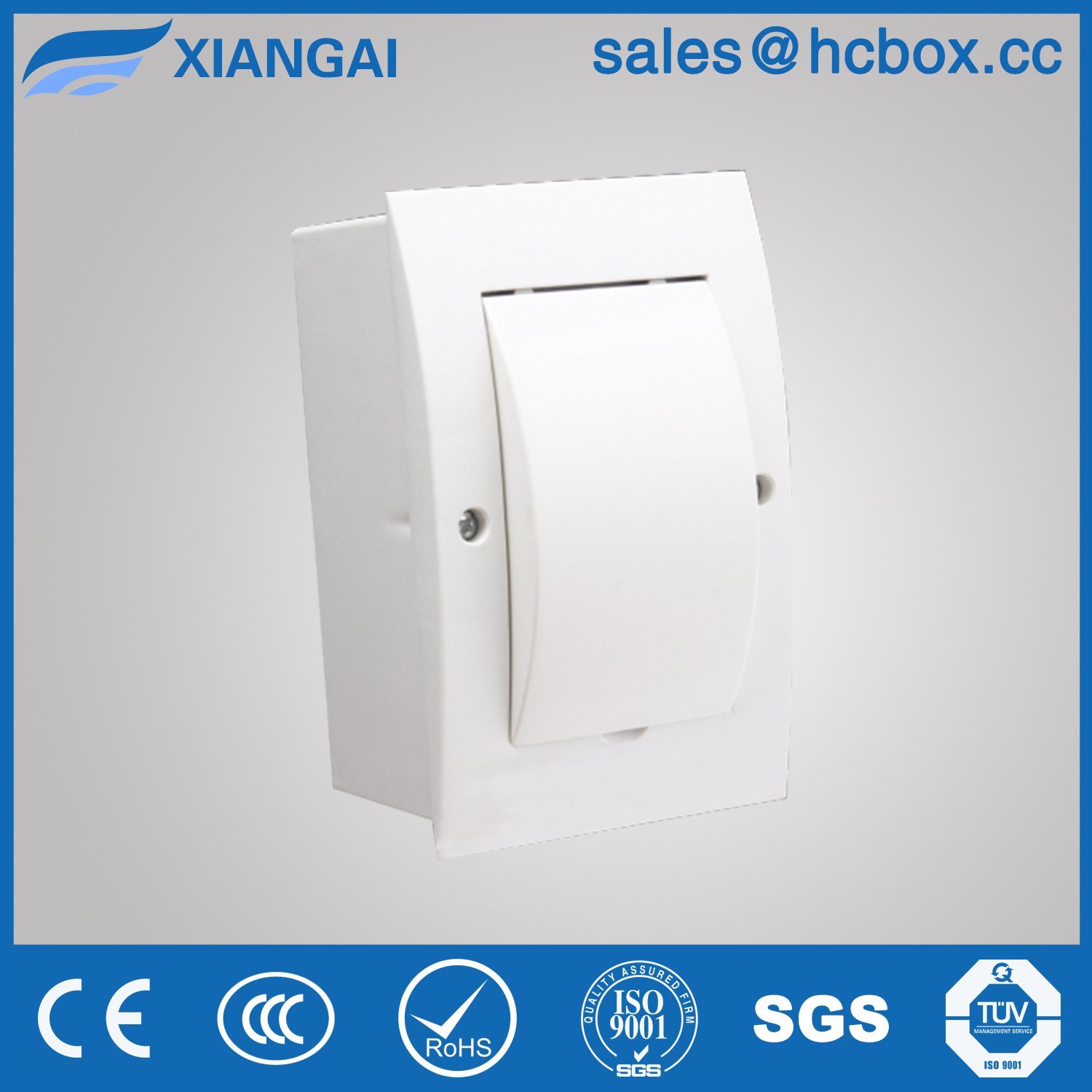 Plastic Distribution Box Switch Box MCB Box White Cover Hc-Tfw 3ways