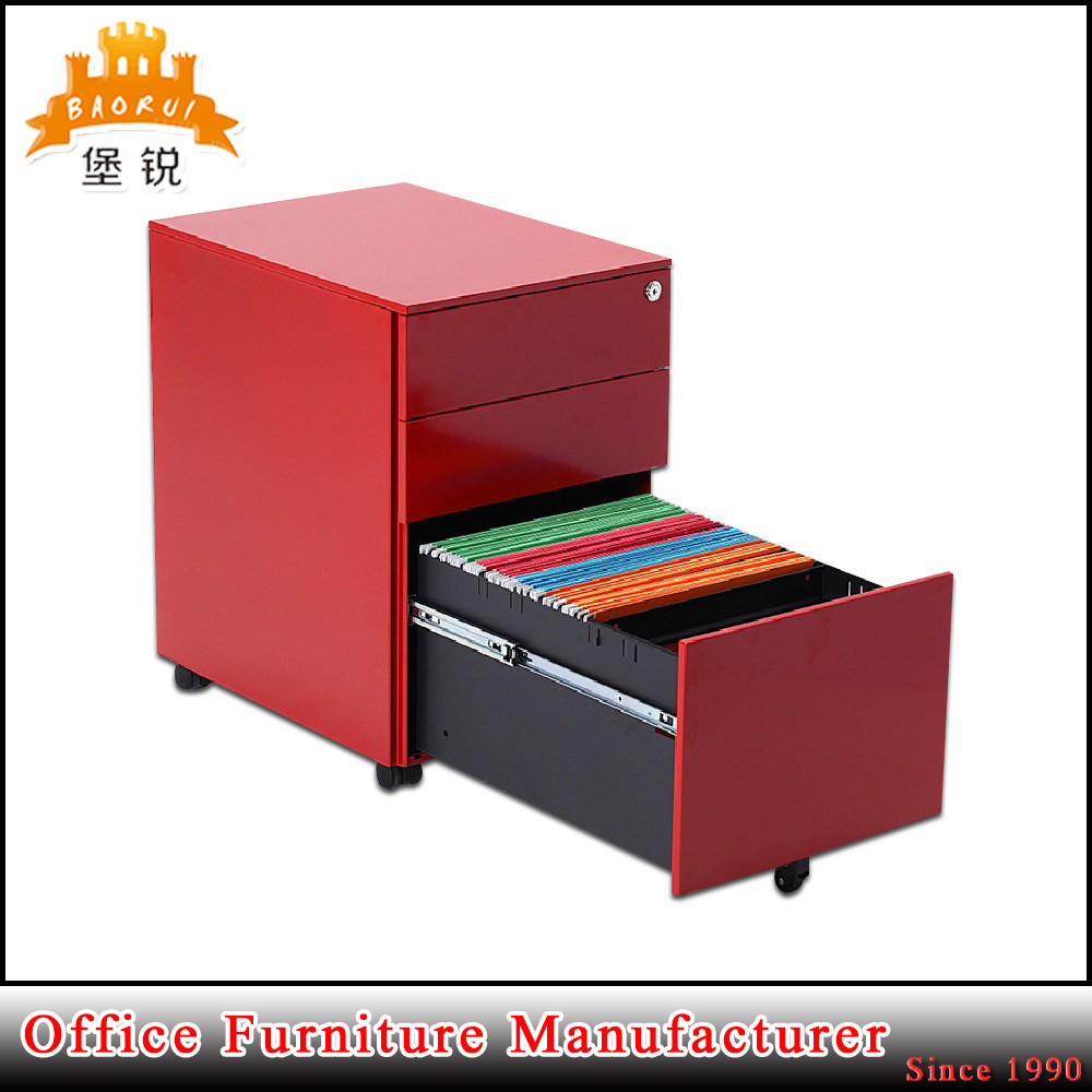 Office Used Metal 3 Drawer Movable Cabinet