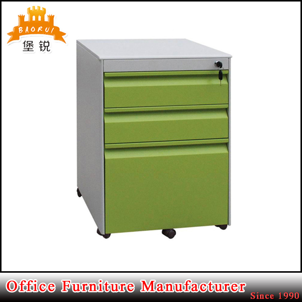 Office Used Three Drawers Metal Mobile Pedestal Cabinet