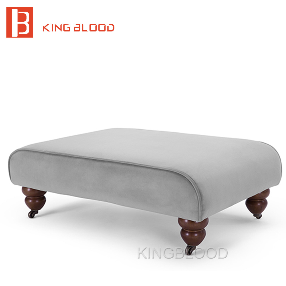 Compact Gray Color Sofa Stool with Flexible Legs