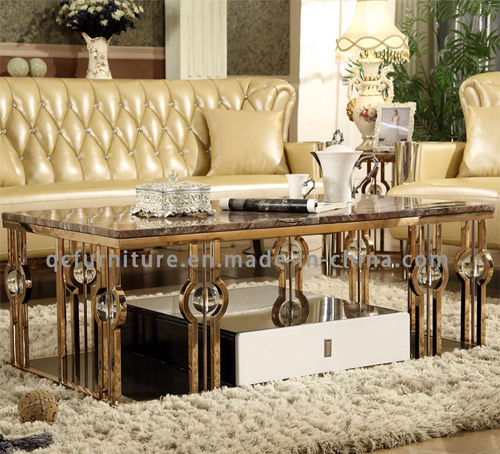 Luxury Design Rose Gloden Frame Coffee Table for Middle East