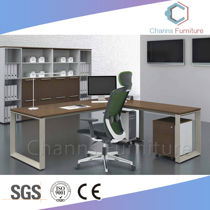 Fashion Metal Frame Office Furniture L Shape Manager Table (CAS-MD1839)