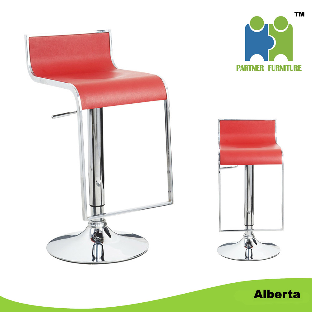 Long Durable Cheap Adjustable Hard Leather Cover Barstool (Alberta)