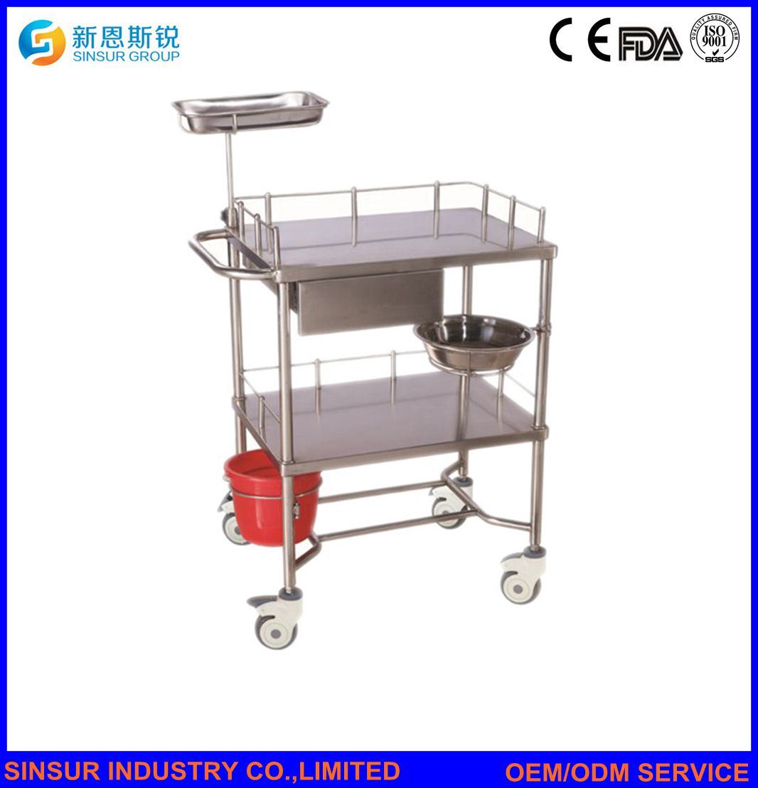 Hospital Equipment Stainless Steel Multi-Function Medical Dress Change Trolley