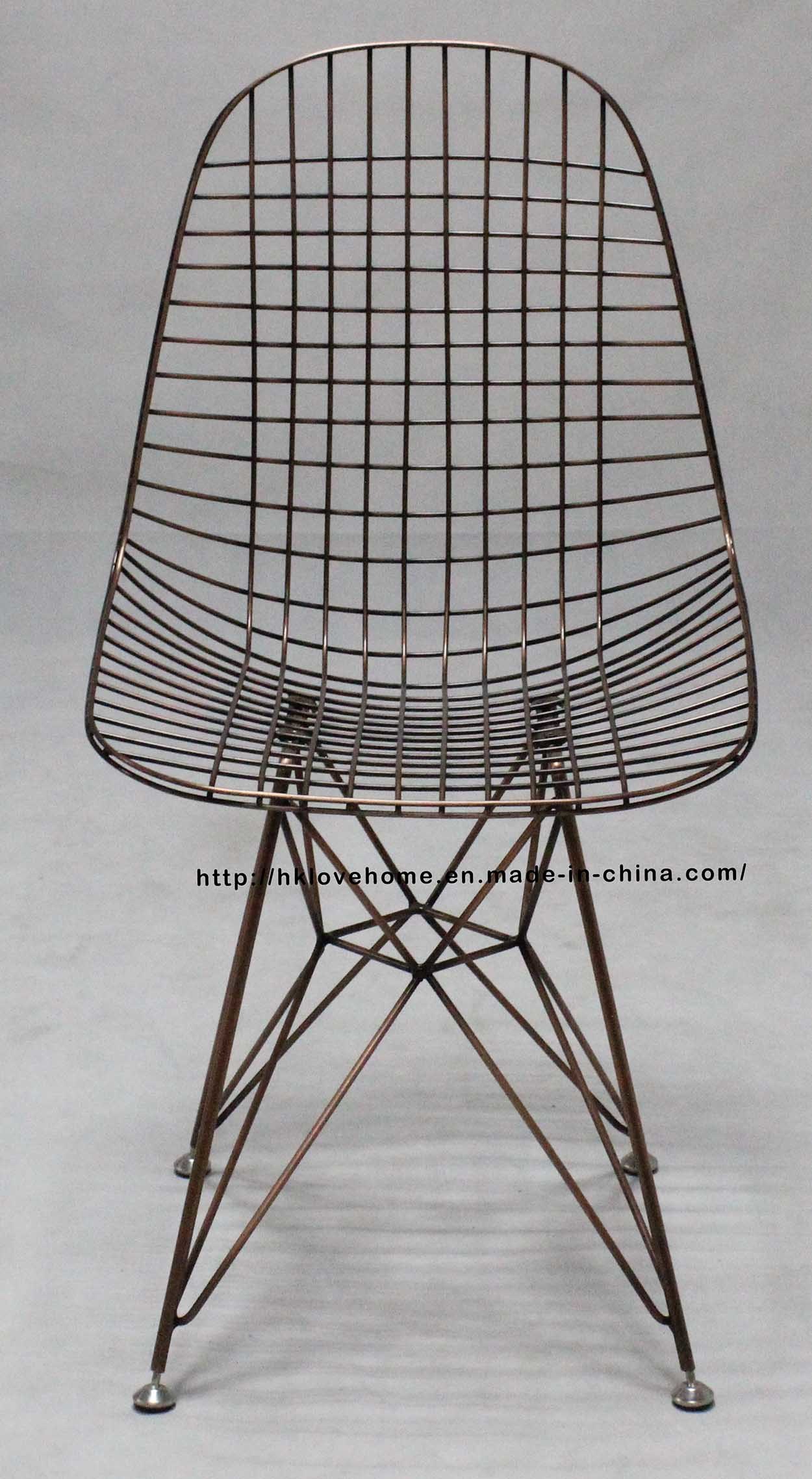 Replica Metal Restaurant Knock Down Copper Wire Eames Side Chair